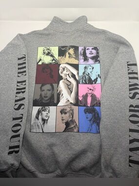 Taylor Swift the Eras Tour Official Merchandise Quarter Zip Sweatshirt, Size M